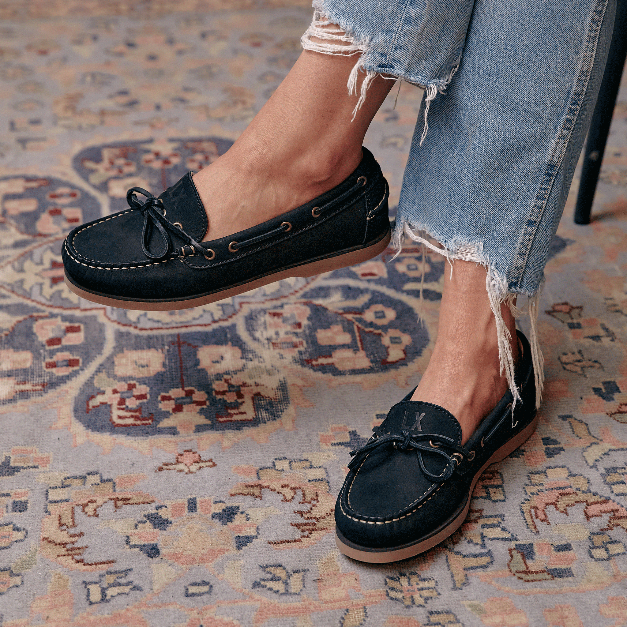 Black boat shoes for women sales