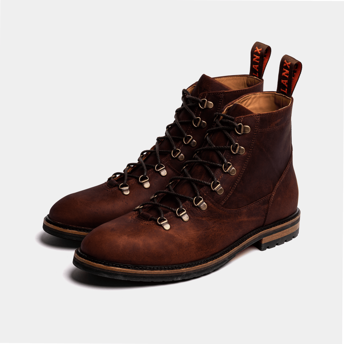 Men's - Brown - Burgundy - Leather - Lace-to-toe Boots – LANX