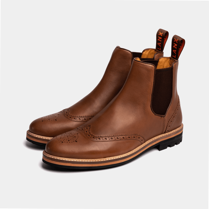 Men s Brown Tan Leather Chelsea Boots LANX