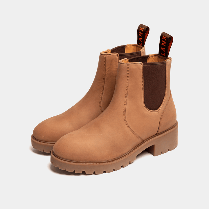 Women s Tan Brown Leather Chelsea Boots LANX