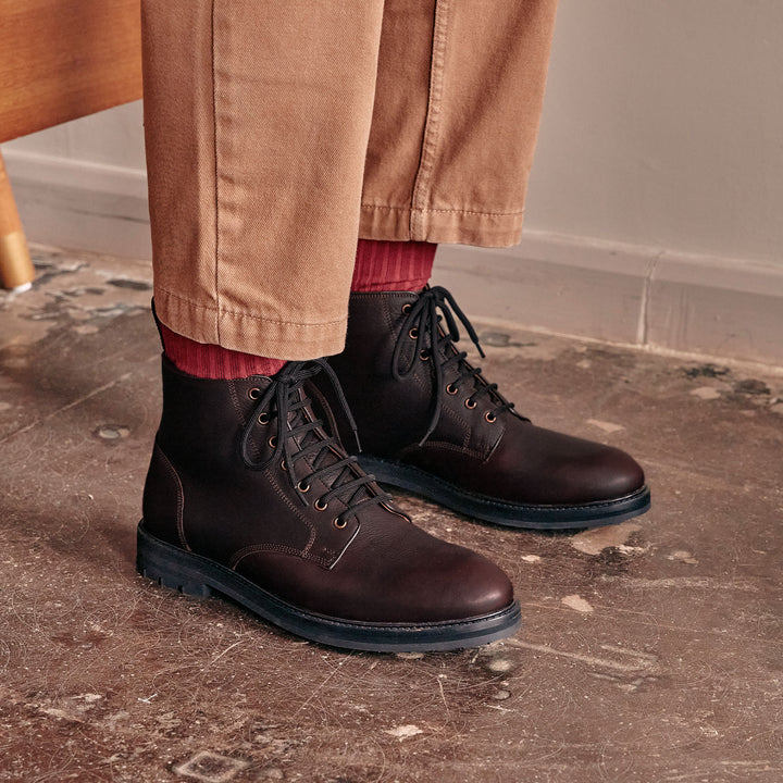 SETTLE // RAISIN GRAINED-Men's Boots | LANX Proper Men's Shoes