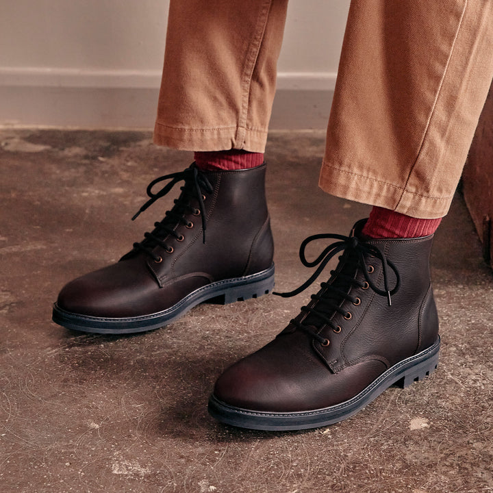 SETTLE // RAISIN GRAINED-Men's Boots | LANX Proper Men's Shoes