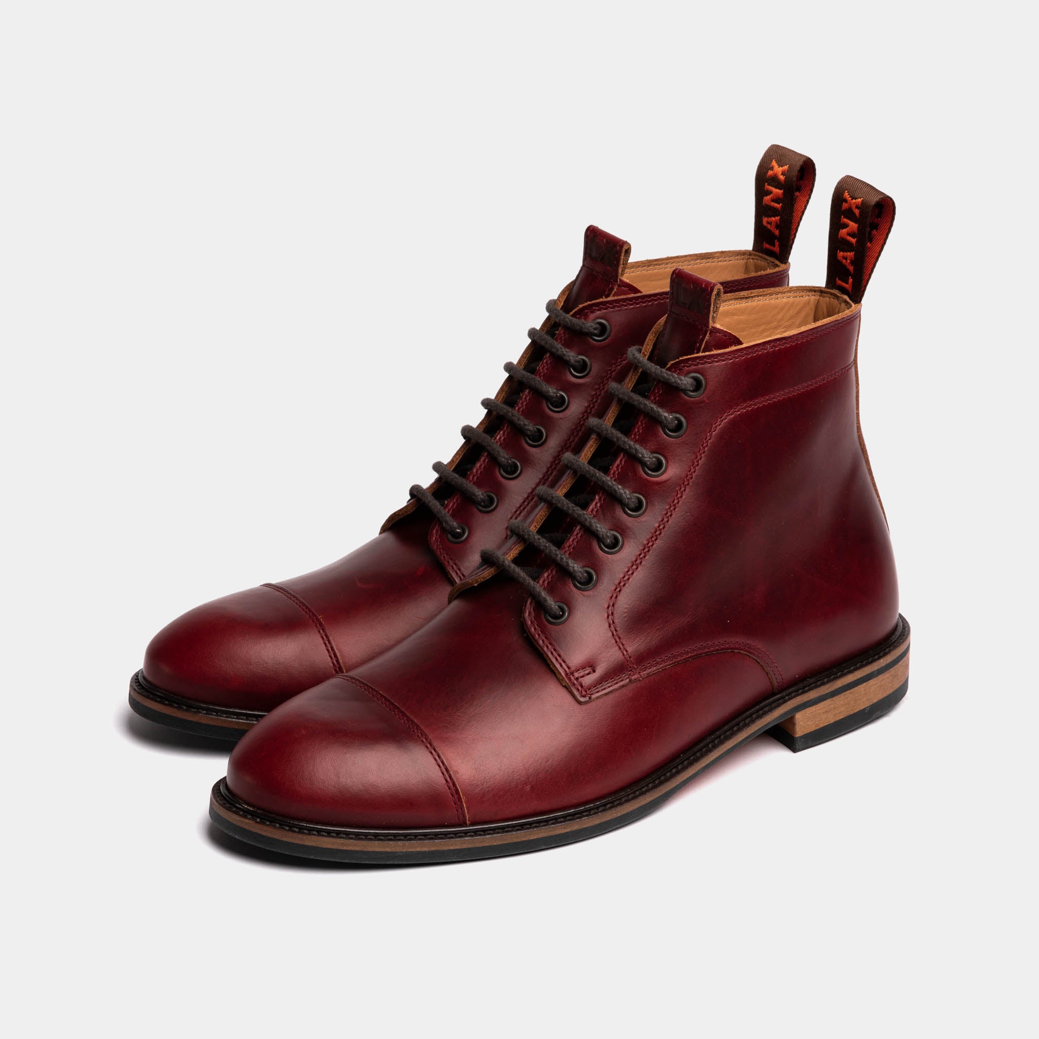 Men's Burgundy Red Leather Derby Boots – LANX