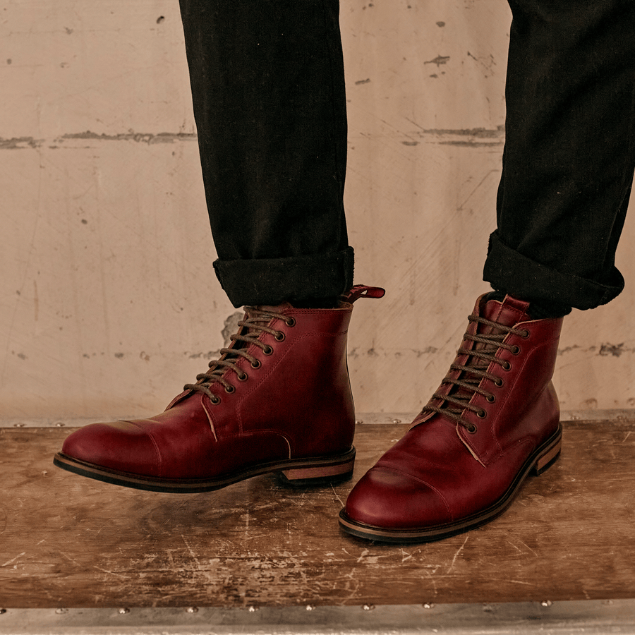 TASKER // VIRGINIA BURGUNDY-Men's Boots | LANX Proper Men's Shoes