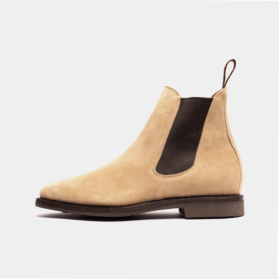 Sand suede top chelsea boots