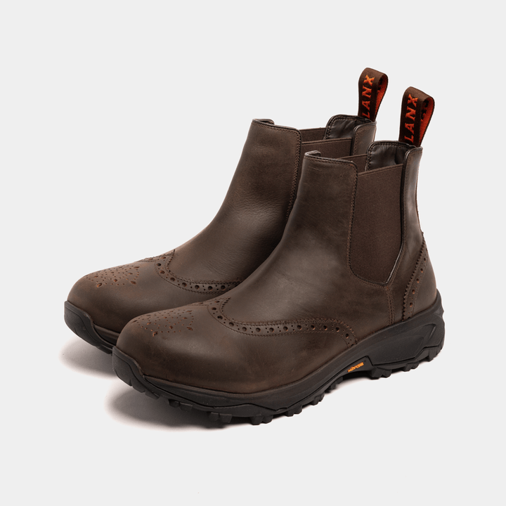 Mens brown sales pull on boots