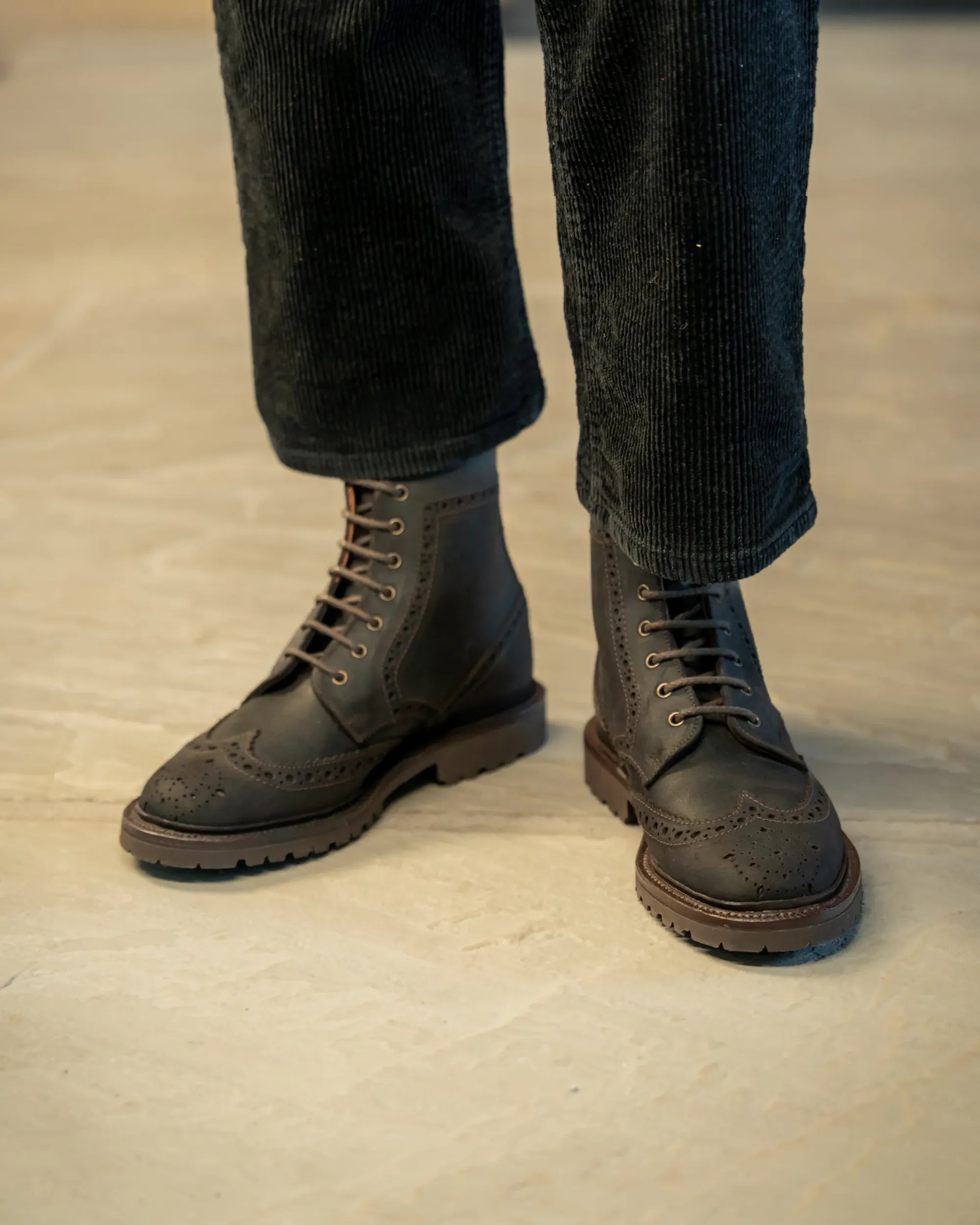 Women's - Newchurch - Walnut - Leather - Brogue Boots – LANX