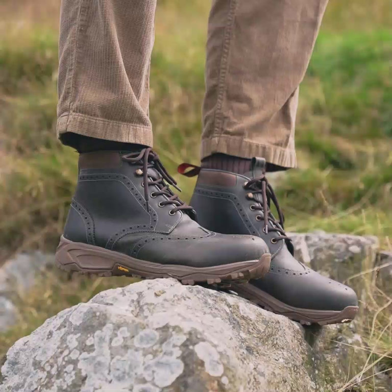 Video montage of LANX Pendle boot in Bottle Green Leather worn in the Lancashire Countryside