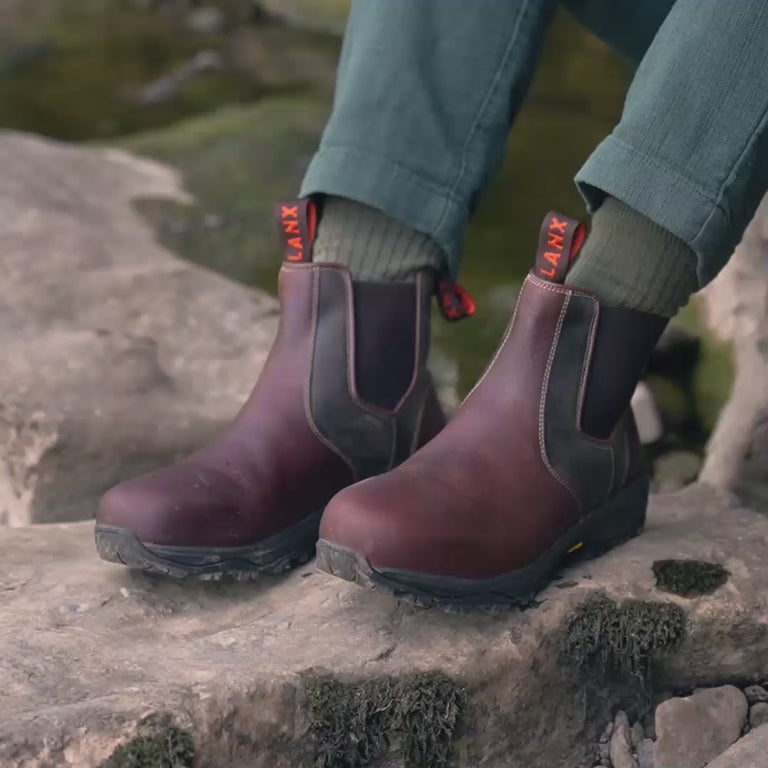 Video montage of LANX Ribchester boot in Black and Redbrick Grained Leather worn in the Lancashire Countryside