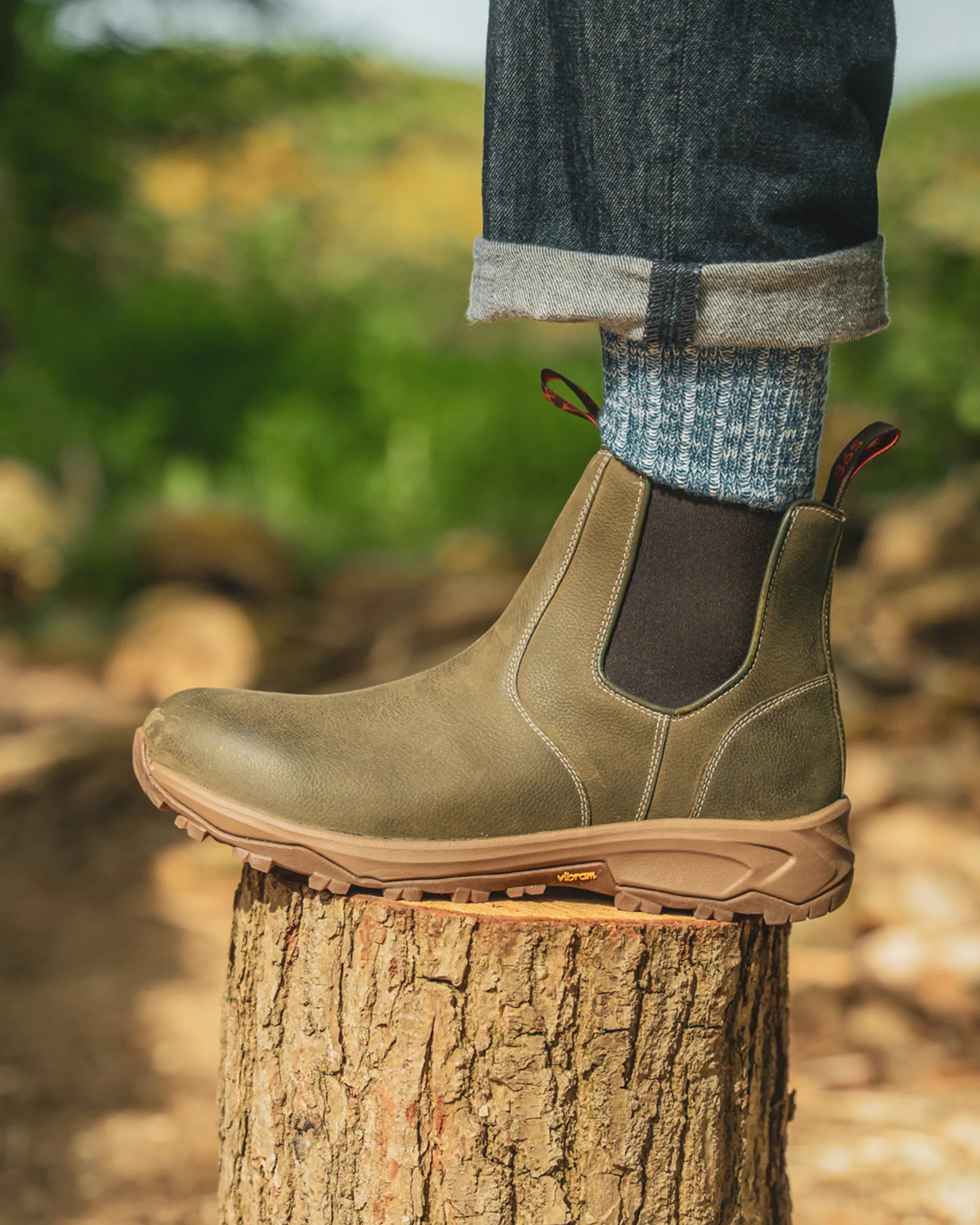 Men's - Green - Leather - Chelsea Boots – LANX