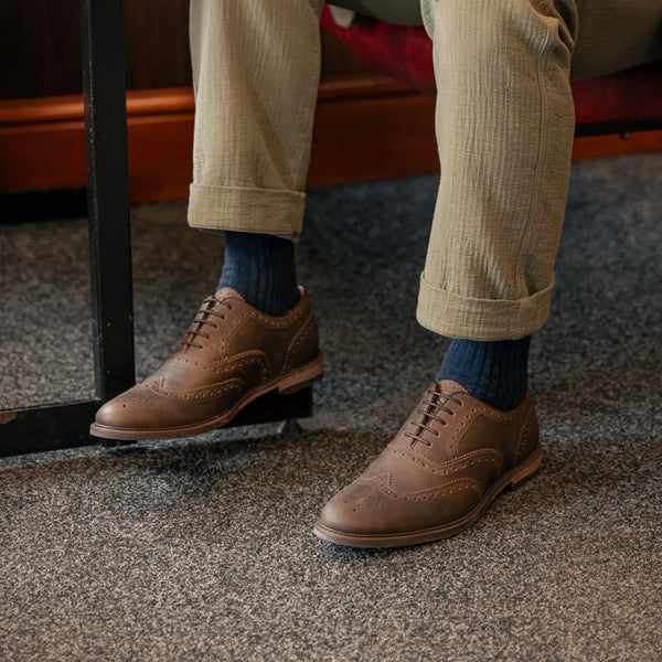 SHIREBURN // BROWN DISTRESSED-Men's Shoes | LANX Proper Men's Shoes