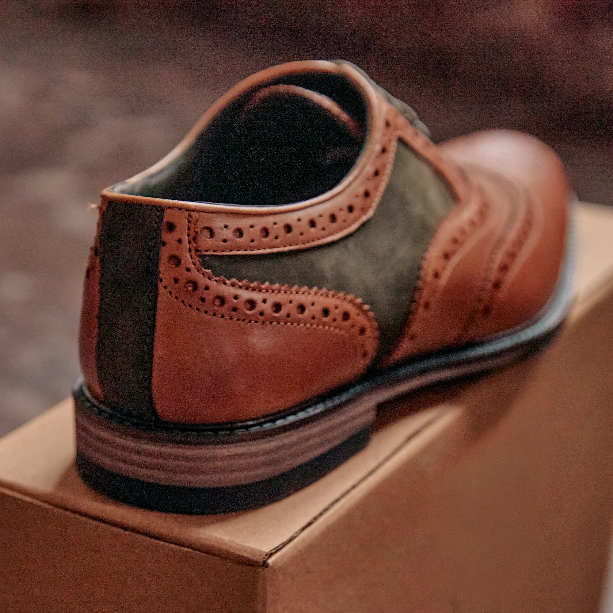 Men's - Tan - Brown - Leather - Oxford Brogue Shoes – LANX