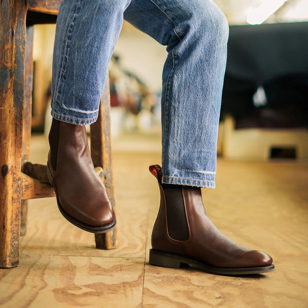 WISWELL // BROWN GRAINED-Men's Chelsea | LANX Proper Men's Shoes